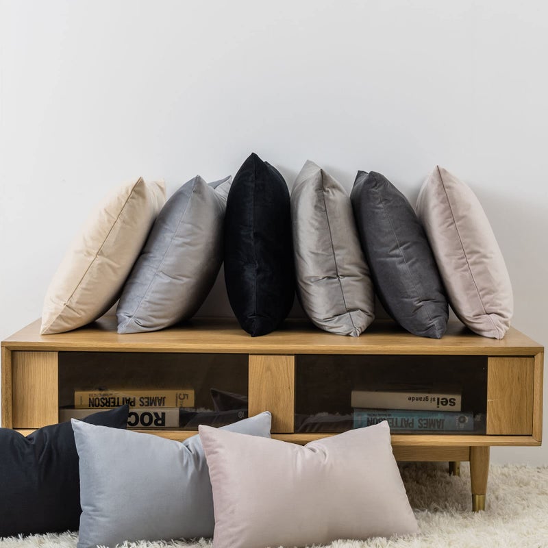 JUSPURBET Couch Pillow Covers Set of 2 Decorative 22x22 Velvet Throw Pillow Covers Cases for Living Room Bedroom Home Decor Soft Cushion Covers Cases with Hidden Zipper for Sofa Bed,Champagne - Image 3